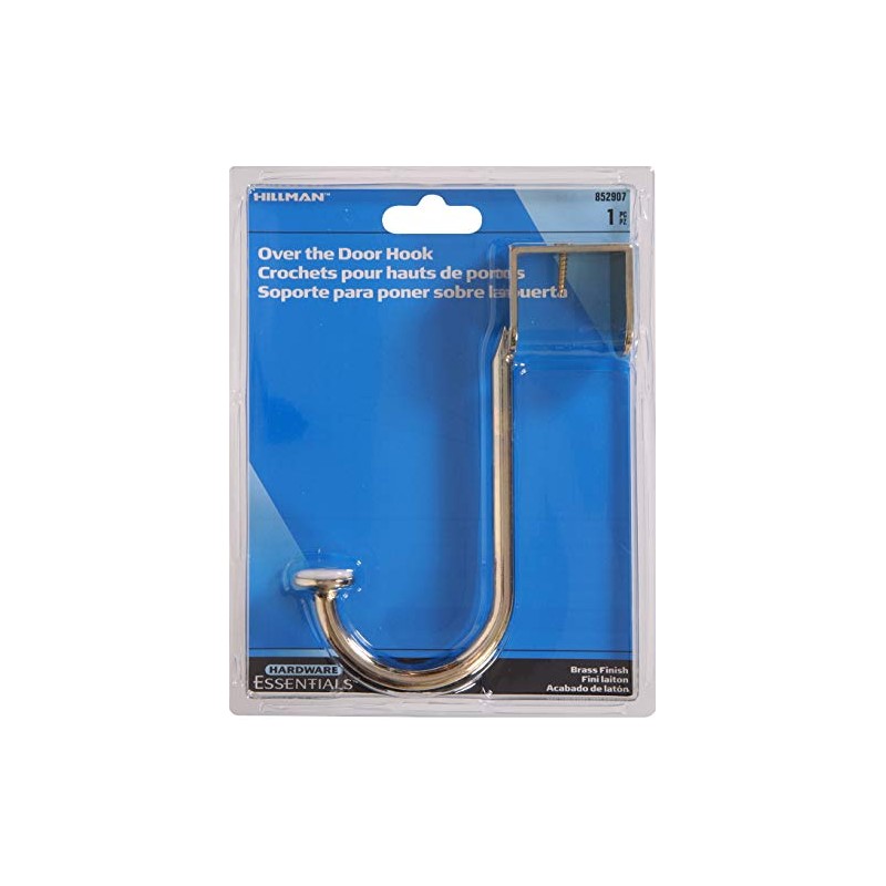 Hardware Essentials 852907 Over The Door Hook Brass