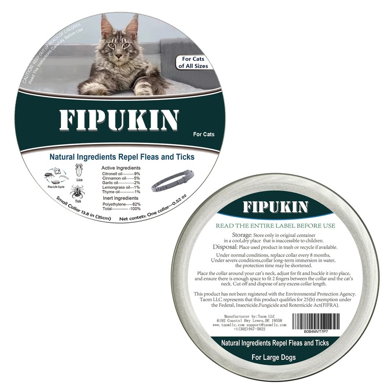 Natural Ingredients Flea Collar for Cats, Safe and Effective Flea