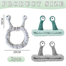 2 Pieces Of Snail Hairband, Solid Color Skin Care Headband, Creative Face Washing Hairband, Ladies Cute Plush Headband, Funny Elastic Headband, Hairstyle Decoration