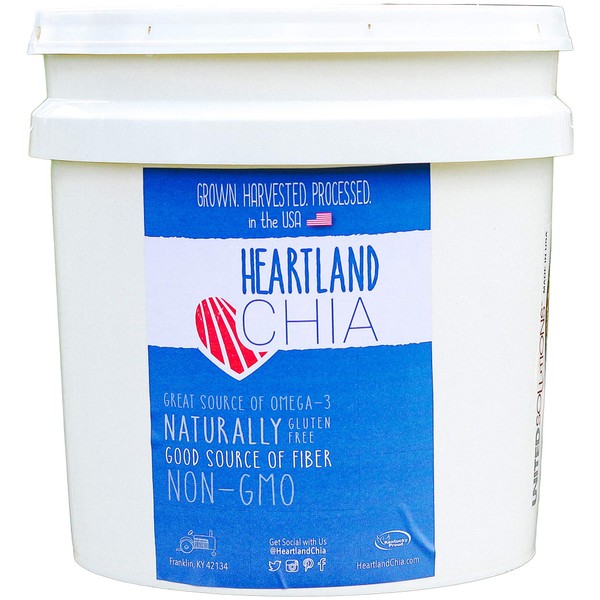 Heartland Chia, USA Grown Whole Raw Black Chia Seeds, 10 lb | Sustainable, Non-GMO, Farm-direct