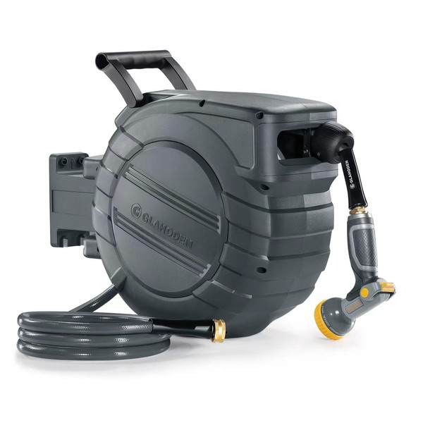 GLAHODEN Retractable Garden Hose Reel 1/2 in x 65 ft,