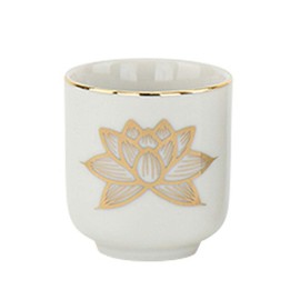 【Hasegawa Buddhist Altar】 Buddhist Utensils Teacup Buddhist Altar Teacup Teacup White Gold Lotus 1.8 Y