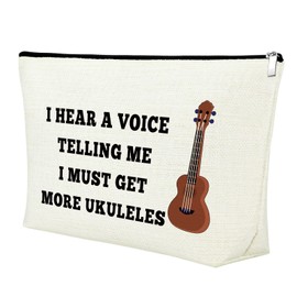 Ukulele Gift Ukulele Themed Makeup Bag Gift for Ukulele Player Ukulele Lover Gift for Friend Women Retirement Gift for Music Teacher Ukulele Instructor Gift Birthday Gift for Teen Girl Cosmetic Bag