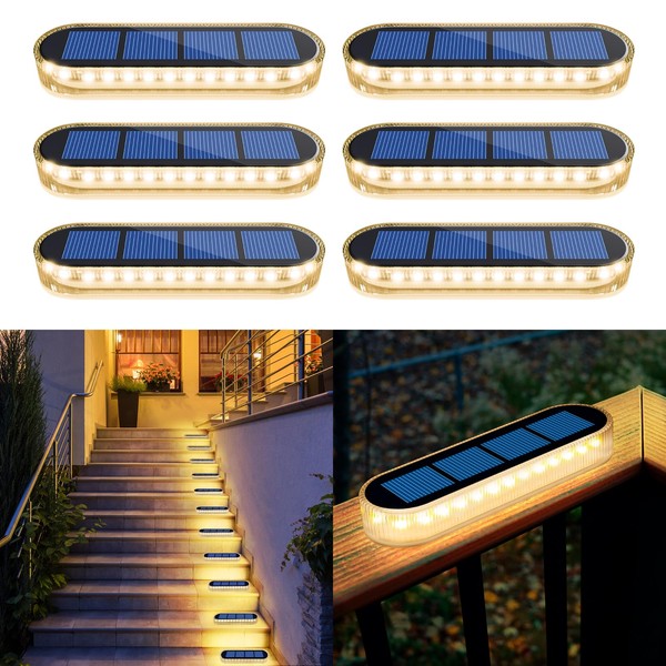 Yilaie Solar Light, Garden Light, Outdoor Solar Ground Light, 30 LED, Ultra High Brightness, Security Light, IP68 Waterproof, Automatic On/Off, Solar Panel Charging, Ideal for Entryways, Gardens, Driveways, Walkways, Parking Lot (Set of 6)