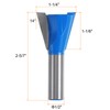 HARFINGTON Dovetail Router Bit 1/2" Shank 1-1/4" Dia Tungsten Carbide