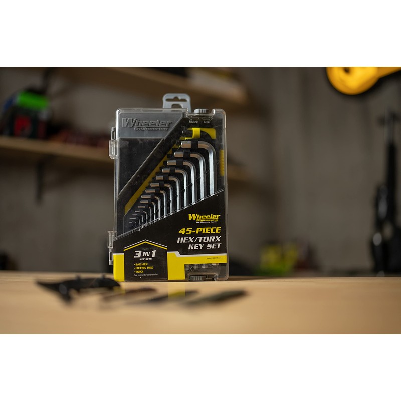Wheeler Engineering 45-Piece SAE/Metric Hex and Torx Key Set with