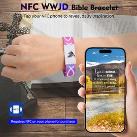 WALLFID 24 Pack Magnetic Bookmarks,Everyday Bible Bookmark with NFC Bible Verse Bands,Christian Bookmarks for Men Women Readers (Purple, E)