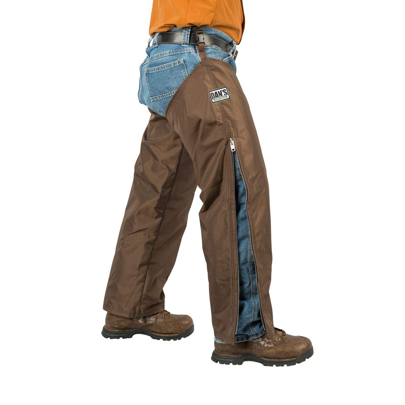 High-N-Dry Briarproof, Waterproof, Brush Protector Chaps, Made in U.S.A. (Brown,
