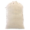 CleverDelights 12 x 18 Inch Burlap Bags - Natural/Ivory Stripe