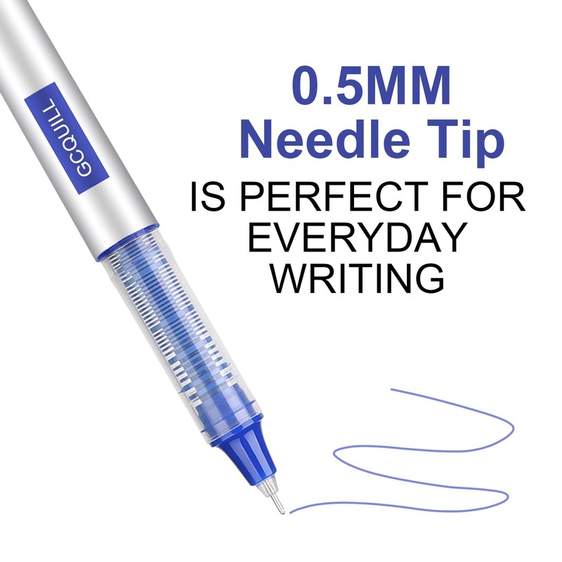GC QUILL 48 Rollerball Pens 0.5mm Needle Point Black Liquid