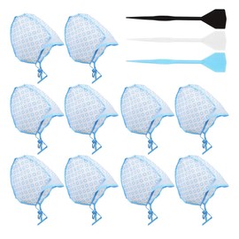 10 Pack Disposable Highlight Tipping Cap with Plastic Hooks Hair Highlighting Cap Hair Coloring Dye Cap for Salon and Home Dyeing Hair