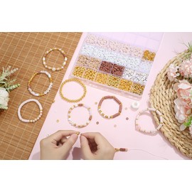 AWARDSEN Clay Beads Bracelet Making Kit Polymer Beads for Bracelet Making Friendship Bracelet Making Kit 3440 Pcs Jewellery Making Supplies Art and Crafts DIY Necklace Earring Jewellery