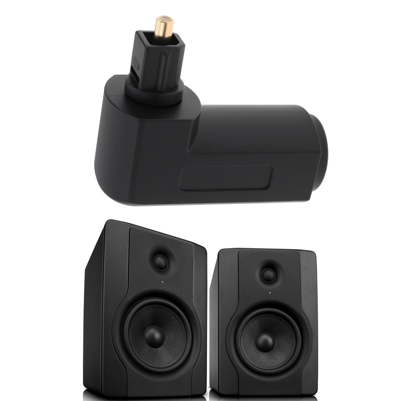 eMagTech 2pcs TosLink Optical Audio Adapter Angled 90 Degree Optical