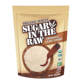 Sugar In The Raw Organic Granulated White Premium Cane Sugar, Pure Natural Sweetener, Vegan, Gluten-Free, Non-GMO, 24 oz Bag