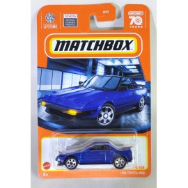 Matchbox -  1984 Toyota MR2 Blue  70 Years. Headlights Up - Left Hand Drive