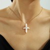 ALRNBY Pearl Cross Necklace for Women Gifts for Christmas Natural