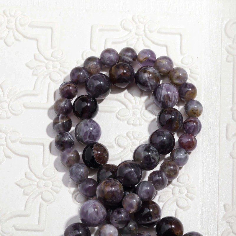 Vanilla Mountain Phantom Amethyst Round Beads 8mm DIY Jewelry Making