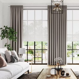 Zeerobee Curtain Rods for Windows 28 to 48 inch, Heavy Duty Adjustable pole with Brackets, Rustic Indoor/Outdoor Curtain Rod, Silver, 28"-48"