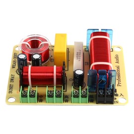 Laroal 3 Way Speaker Frequency Divider 350W HiFi Crossover Frequency Distributor for DIY Home Speaker Modification(Yellow and White Random)
