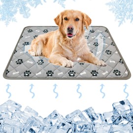 Cooling Mat for Dogs, 100 x 70 cm, Pet Ice Mat, Self-Cooling Mat for Dogs, Cooling Mat, Dog Pet Cooling Mat, Washable Dog Mat, Cool Dog Blanket, Foldable for Home, On the Go or in the Car