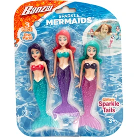 BANZAI 3 Piece Sparkle Mermaid Dive Toys - Glittery Sparkle Tails
