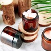 6 Pack 100ml Empty Amber Plastic Jars with Black Lid,