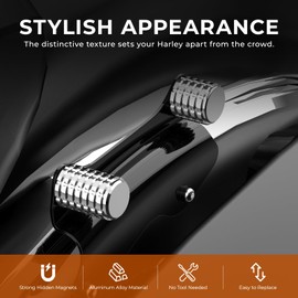 Reyrumbo 2Pcs Short Aluminum Docking Hardware Cover Kit Docking Magnet Caps Chrome for Harley Davidson Touring Street Glide, Electra Glide, Road Glide, Road King 2009-later