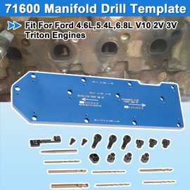 mooncar 71600 Manifold Drill Template Compatible for Ford 4.6L,5.4L,6.8L V10 2V & 3V Triton Engines,Help to Remove Broken Exhaust Manifold Studs