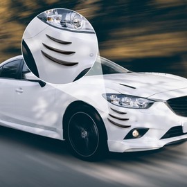 Tallew 12 Pcs Universal Car Spoiler Canards Kit Front Bumper Lip Splitter Car Exterior Fins Car Canards for Car Body Auto Anti Collision Strip Soft Decoration Decal Accessories(Glossy Black)