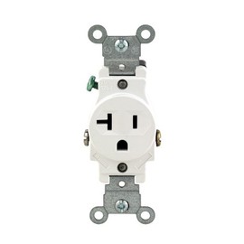 Leviton 20 Amp Single Receptacle/Outlet, Commercial Grade, 5801-KWS