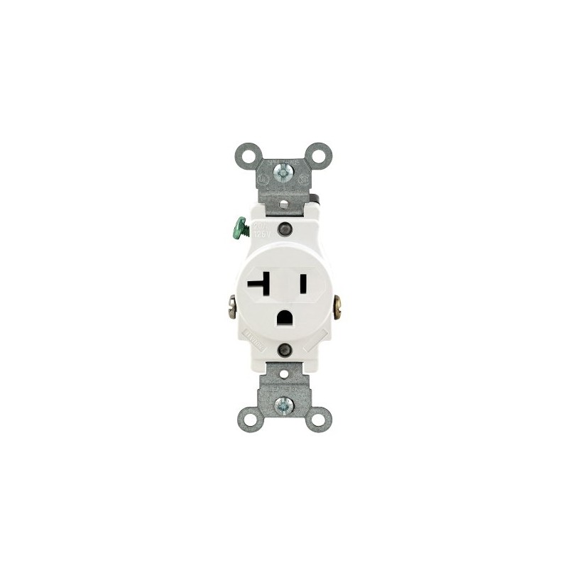 Leviton 20 Amp Single Receptacle/Outlet, Commercial Grade, 5801-KWS