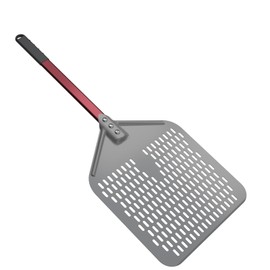 crosson 12”×16" Perforated Pizza Peel, Pizza Spatula Paddle, Lightweight Pizza Turning Peel with 16“ Long Handle, Pizza Oven Accessories, Pizza Tools, Rectangle Pizza Turner