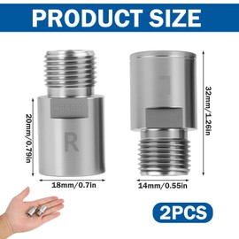 1 Pair Chrome Molybdenum Steel Bike Pedal Extender 20mm Extension Pedal Spacer with L and R Markings Suitable for Mountain Bikes, Folding Bikes and Road Bikes - Strong and Durable