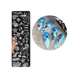 Generic Leaf Daisy Flower Heart Butterfly Ocean Sea Shell Metal Nail Stamping Plate Fb 06 Nail Wraps Art Stickers Manicure Supplies for Women for Home Nails Full Long Lasting Easy Apply and Remove