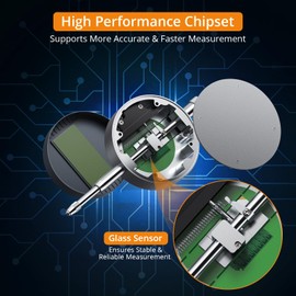 Neoteck DTI Digital Dial Indicator 0.01mm/0.0005 inch Digital Probe Indicator Dial Test Gauge Range 0-12.7mm/0.5 inch Dial Test Indicators Electronic Indicator Gauge