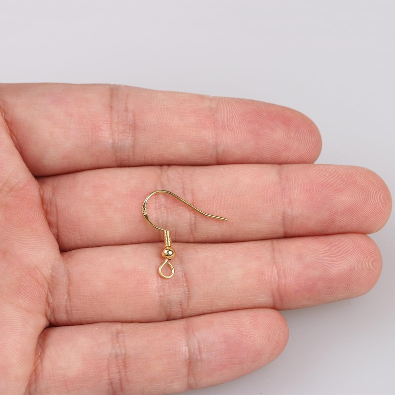14K Gold Earring Hooks 50 PCS - Hypoallergenic Jewelry Making