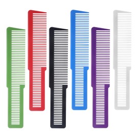 6 Piece Set Barber Combs Professional, Multifunctional Clipper Comb, 6 Colors, Hair Styling Design, Unisex, Suitable for Home, Barber Shop, Salon (Black, Red, White,Purple, Green, Blue)