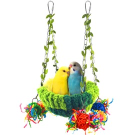 KATUMO Conure Nest, Bird Breeding Bed Cockatiel Snuggle Nest Parakeet Swing Bed for Budgie, Parakeet, Cockatiel, Conure, Lovebird, Canary, Finch, Hamster, Small Pets
