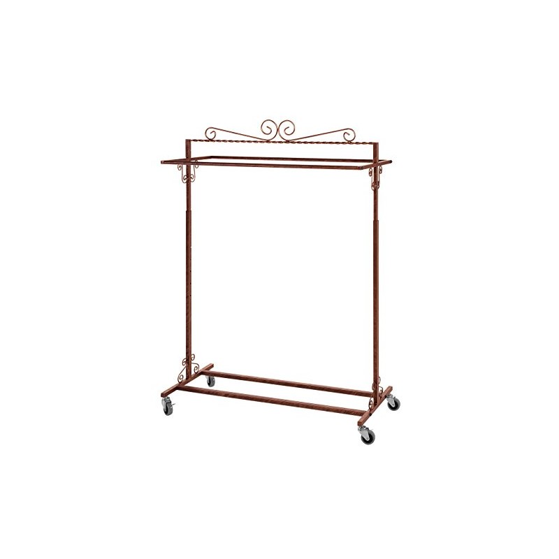 SSWBasics Boutique Cobblestone Double-Rail Rolling Clothing Rack