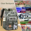 Lroiutian Clear Backpack for School Girls Boys Heavy Duty Transparent