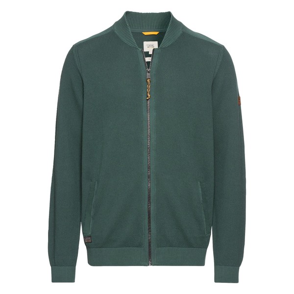 camel active Men's Cardigan Made from Certified Organic Cotton, Beige-Grey,