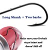 9KM DWLIFE Baitholder Fishing Hooks 50Pcs Double Barbs Worm Hook