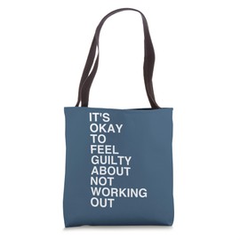 Minimalist Typography Design Fitness Guilt Tote Bag