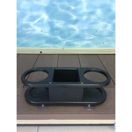 Trimmed Out Boat Marine Cup Holder Cupholder & Center Storage Box Black Starboard