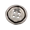 Pack of 6 Shiny Silver 4 Hole Metal Buttons with