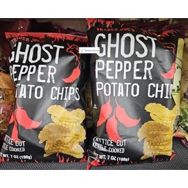 Trader Joe’s Ghost Pepper Potato Chip Lattice Cut Kettle Cooked 7oz 198g (Two Bags)