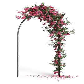 DOEWORKS Wedding Arch Stand, Party Show Backdrop Arch Frame, Garden Metal Arborwith Round Top, 7'9'' High x 4'7''Wide