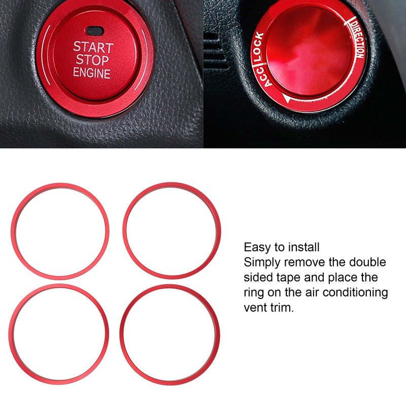 4pcs AC Vent Ring Outer Trim Aluminum Alloy Air Conditioning