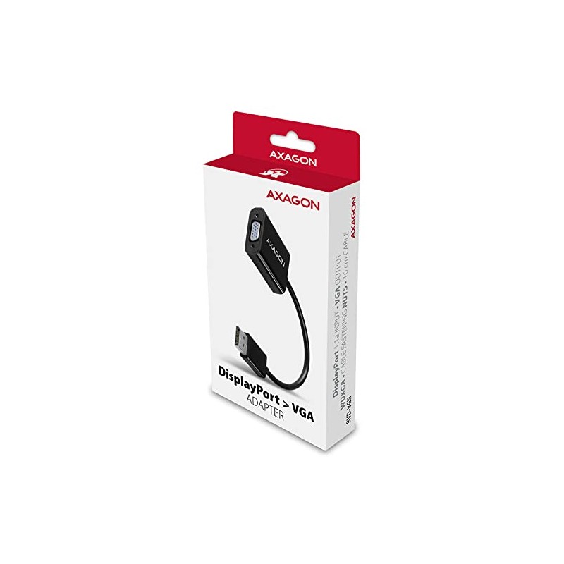 AXAGON RVD-VGN DisplayPort to VGA Adapter, WUXGA - Black