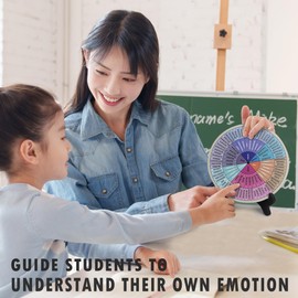 Ainrvteers Feelings Wheel, Double-Sided Emotion Wheel with Stand, Counseling Office Must Have, Feelings Wheel Suitable for Therapy Office Decor School Counseling Office Must Have (JD, 1)